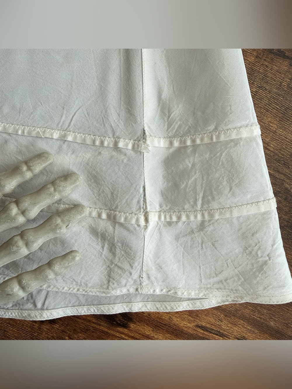 Vintage 50s White Semi-Sheer Coquette Cottage Taffeta Slip Dress ~ Size XS - Picture 8 of 9